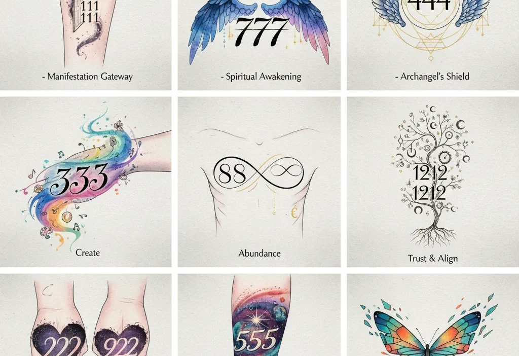 ✨ Angel Number Tattoo Ideas: